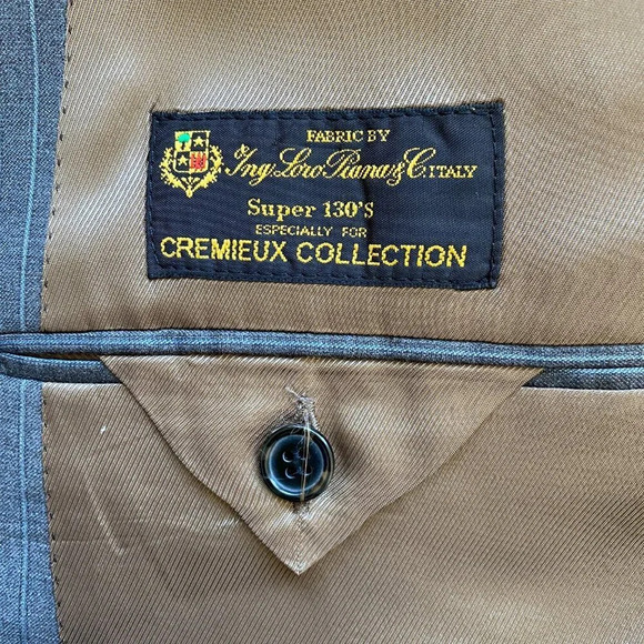 Cremieux Collection Wool Sport Coat Men's 48L Ing Loro Piana Pinstripe Gray Blue - Picture 14 of 16